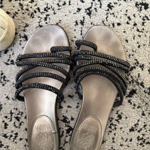 Vince Camuto Black and Silver Strappy Sandals